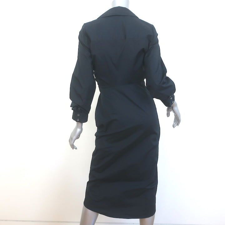 Veronica Beard Afton Wrap-Effect Dress Black Stretch Cotton Size 2