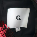 G. Label Goop Charlotte Sequin Top Red Size 8 Ruffle Shoulder Blouse