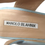 Manolo Blahnik Khan Slingback Sandals Light Blue Suede Size 40