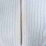 STAUD Hampton Striped Half-Zip Cropped Sweater White/Green Size Extra Small