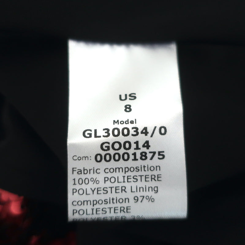 G. Label Goop Charlotte Sequin Top Red Size 8 Ruffle Shoulder Blouse