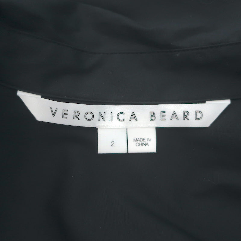 Veronica Beard Afton Wrap-Effect Dress Black Stretch Cotton Size 2