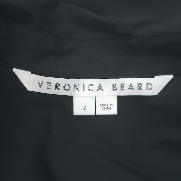 Veronica Beard Afton Wrap-Effect Dress Black Stretch Cotton Size 2