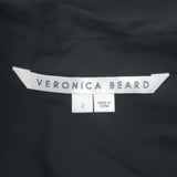 Veronica Beard Afton Wrap-Effect Dress Black Stretch Cotton Size 2