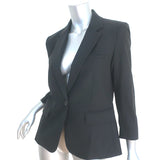 Veronica Beard Schoolboy Dickey Jacket Black Stretch Wool Size 8 Cropped Blazer