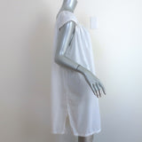 Pour Les Femmes Cap Sleeve Nightgown White Lace-Trim Cotton Size Medium