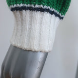 STAUD Hampton Striped Half-Zip Cropped Sweater White/Green Size Extra Small