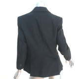 Veronica Beard Schoolboy Dickey Jacket Black Stretch Wool Size 8 Cropped Blazer