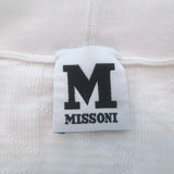 M Missoni Jacquard Knit Cardigan White Cotton-Blend Size 40 Open-Front Sweater