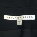 Veronica Beard Schoolboy Dickey Jacket Black Stretch Wool Size 8 Cropped Blazer