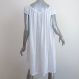 Pour Les Femmes Cap Sleeve Nightgown White Lace-Trim Cotton Size Medium