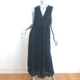 James Perse Smocked Tiered Midi Dress Navy Size 3 NEW