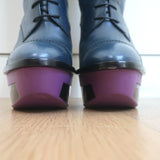 Louis Vuitton Lace-Up Thigh High Platform Boots Navy Leather Size 39