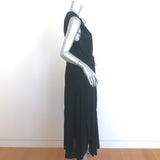 James Perse Smocked Tiered Midi Dress Navy Size 3 NEW