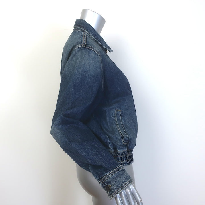 Nili Lotan Najac Denim Jacket Simon Wash Dark Blue Size Medium