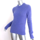 GANNI Brushed Alpaca Crewneck Sweater Purple Stretch Knit Size Extra Extra Small