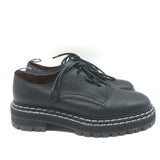 Proenza Schouler Lug Sole Oxfords Black Grained Leather Size 40.5
