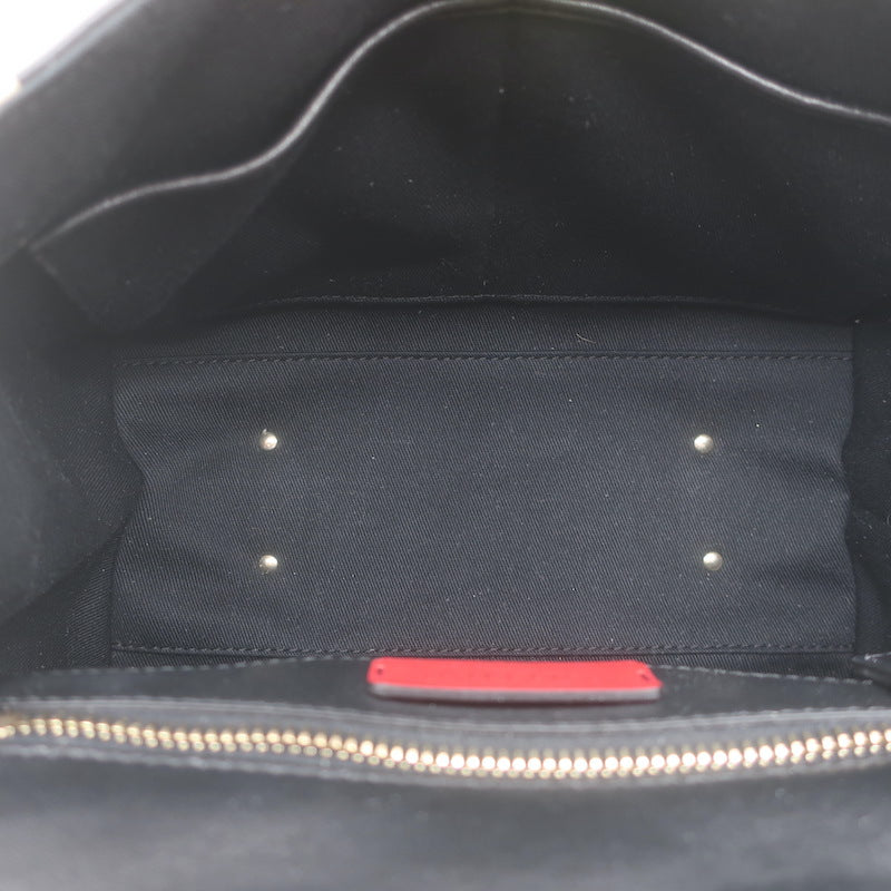 Valentino Candystud Striped Top Handle Bag Cream/Black/Red Leather Crossbody