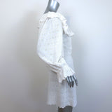 Doen Franique Eyelet Embroidered Ruffled Mini Dress White Size Medium
