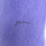 GANNI Brushed Alpaca Crewneck Sweater Purple Stretch Knit Size Extra Extra Small