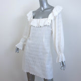 Doen Franique Eyelet Embroidered Ruffled Mini Dress White Size Medium