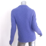 GANNI Brushed Alpaca Crewneck Sweater Purple Stretch Knit Size Extra Extra Small