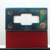 Valentino Candystud Striped Top Handle Bag Cream/Black/Red Leather Crossbody