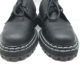 Proenza Schouler Lug Sole Oxfords Black Grained Leather Size 40.5