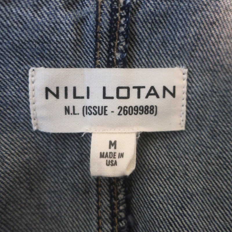 Nili Lotan Najac Denim Jacket Simon Wash Dark Blue Size Medium