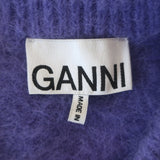 GANNI Brushed Alpaca Crewneck Sweater Purple Stretch Knit Size Extra Extra Small