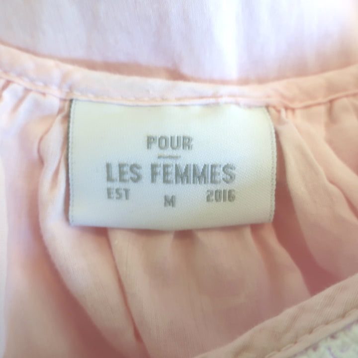 Pour Les Femmes Cap Sleeve Nightgown Light Pink Lace-Trim Cotton Size Medium