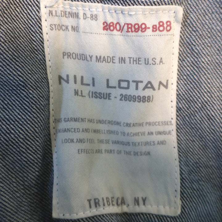 Nili Lotan Najac Denim Jacket Simon Wash Dark Blue Size Medium