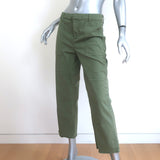 Frank & Eileen Blackstone Utility Pants Army Green Stretch Cotton Size 4
