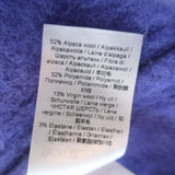 GANNI Brushed Alpaca Crewneck Sweater Purple Stretch Knit Size Extra Extra Small