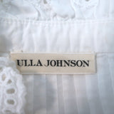 Ulla Johnson Ruffled Eyelet-Trim Blouse White Pintucked Cotton Size 4