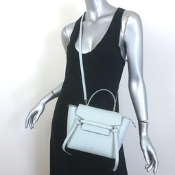 Celine Nano Belt Bag Soft Blue Grained Leather Crossbody