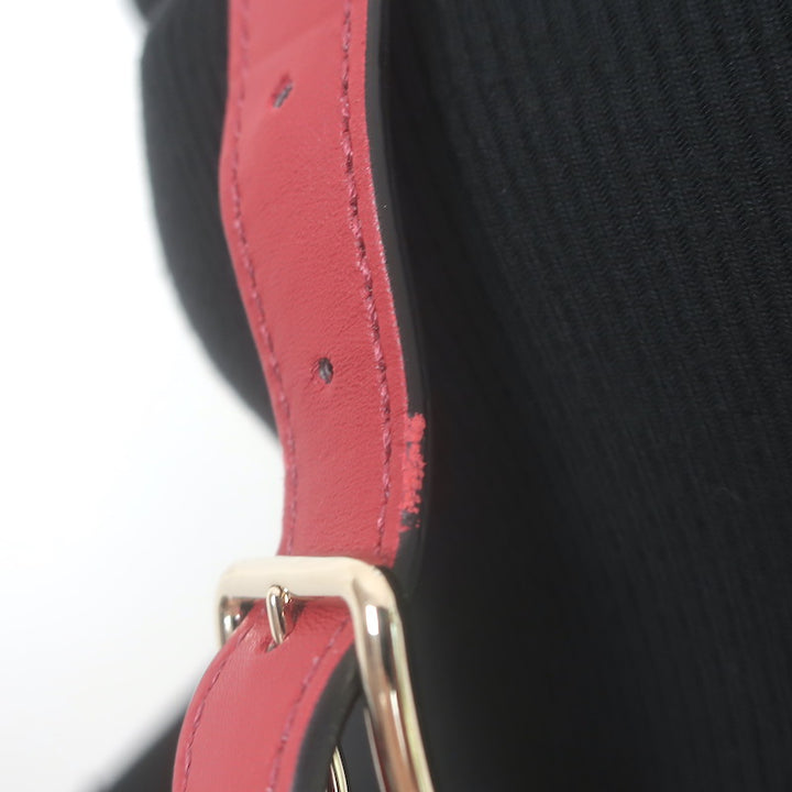 Valentino Candystud Striped Top Handle Bag Cream/Black/Red Leather Crossbody