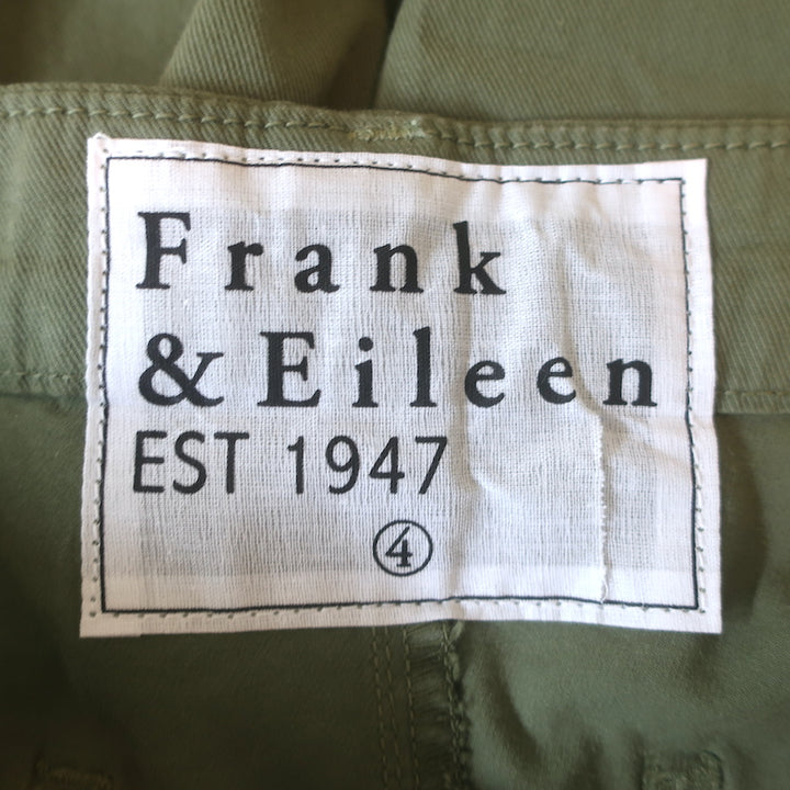 Frank &amp; Eileen Blackstone Utility Pants Army Green Stretch Cotton Size 4