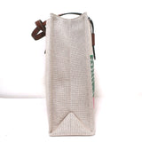 Chloe Corita Kent Embroidered Canvas Tote Beige Large Shoulder Bag NEW