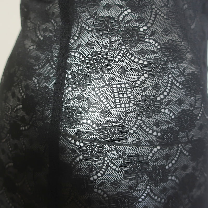 Victoria Beckham Monogram Lace Collared Shirt Black Size 6 Long Sleeve Top