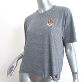 Aviator Nation Tiger Embroidered T-Shirt Gray Size Large Short Sleeve Top
