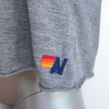 Aviator Nation Tiger Embroidered T-Shirt Gray Size Large Short Sleeve Top