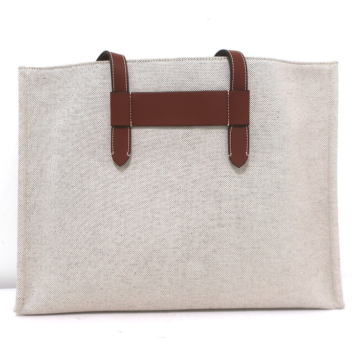 Chloe Corita Kent Embroidered Canvas Tote Beige Large Shoulder Bag NEW
