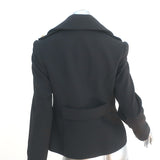 Smythe Tailored Pea Coat Black Crepe Size 8 Double Breasted Jacket