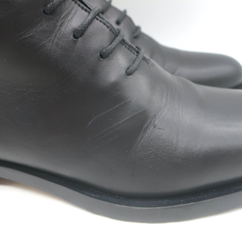 Manolo Blahnik Planigia Combat Boots Black Leather Size 38 Flat Ankle Boots