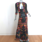 Alice + Olivia Jae Sequin Gown Black/Multi Size 0 Cutout-Back Maxi Dress