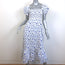 HVN Puff Sleeve Midi Dress White Cherry Print Smocked Stretch Cotton Size 0