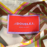 La DoubleJ Choux Ruffled Mini Shirtdress Cream Printed Cotton Size Extra Small