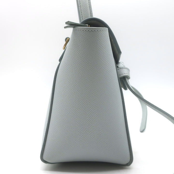 Celine Nano Belt Bag Soft Blue Grained Leather Crossbody