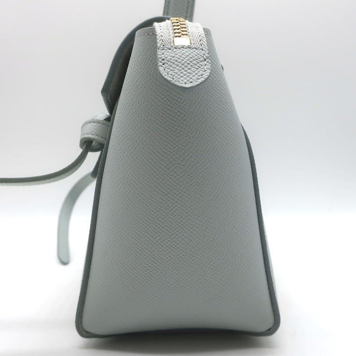 Celine Nano Belt Bag Soft Blue Grained Leather Crossbody